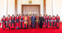 File image of President William Ruto and newly appointed Court of Appeal Judges.